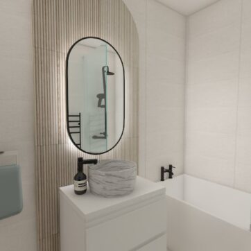 3d Rendered image of bathroom