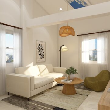 3d rendered image of living space