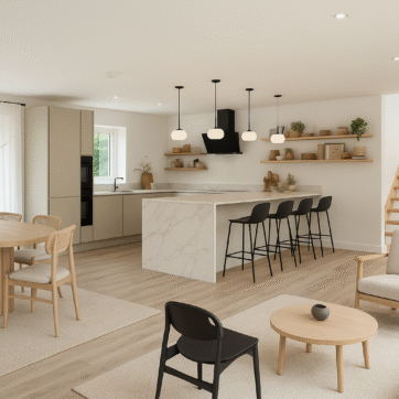 Image of open plan kitchen living diner