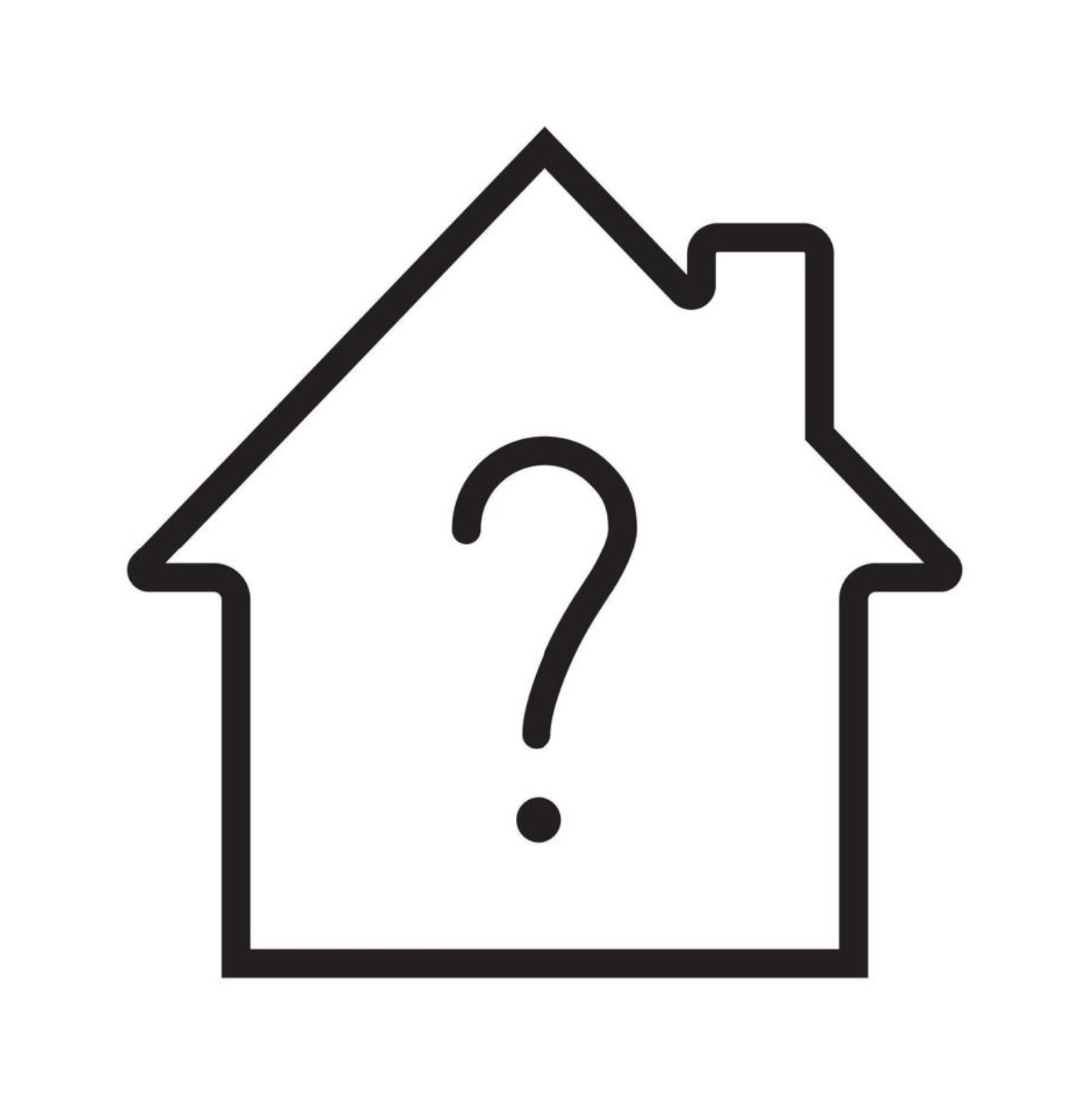 Image of outline of house with question mark
